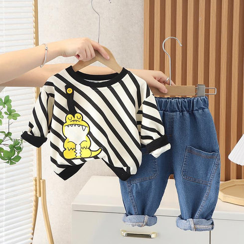 Spring and Autumn Boys Leisure Two-Piece Set